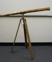 BRASS TELESCOPE ON TRIPOD, L O