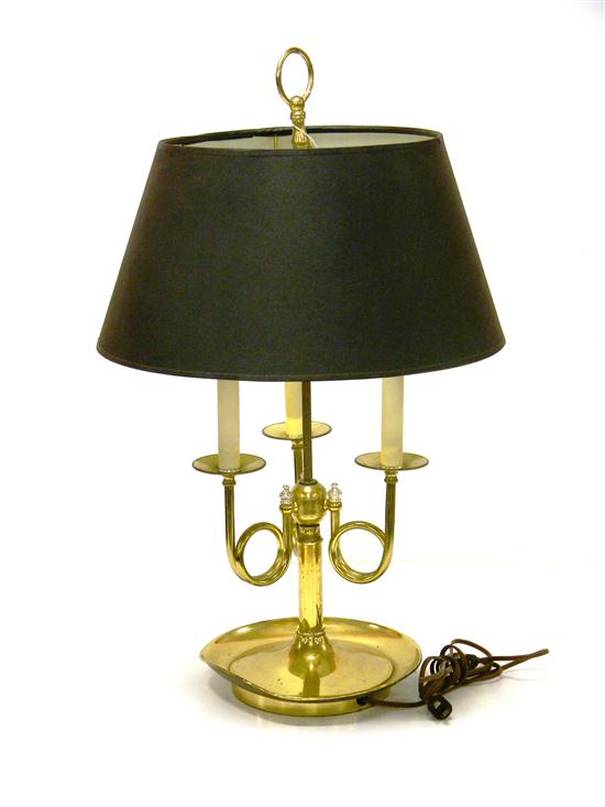 Brass three light lamp  three