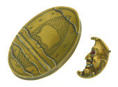 BRASS TOBACCO/ SNUFF BOX AND M