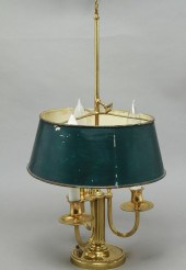 BRASS & TOLE THREE LIGHT BOUIL