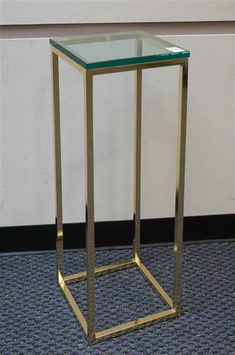 BRASS TONE AND GLASS TOP