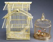 BRASS-TONE BIRDCAGE AND AN ENA