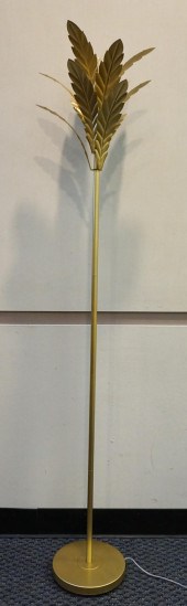 BRASS TONE PALM TREE-FORM FLOO