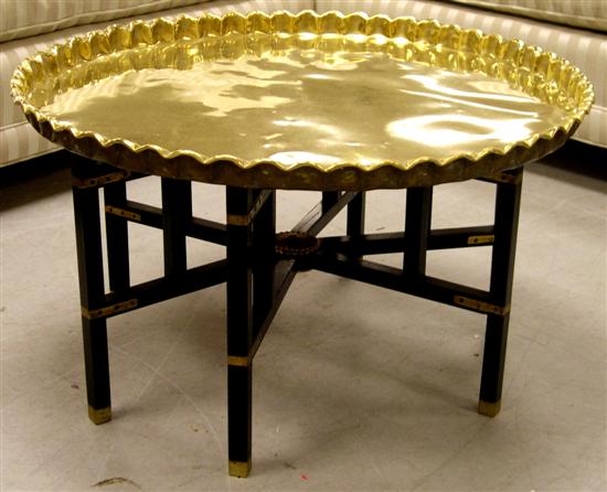 Brass tray with scalloped gallery