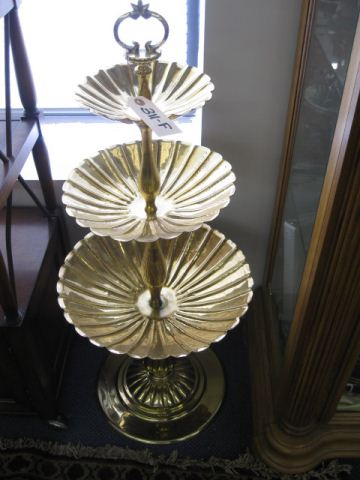 Brass Triple Tier Centerpiece