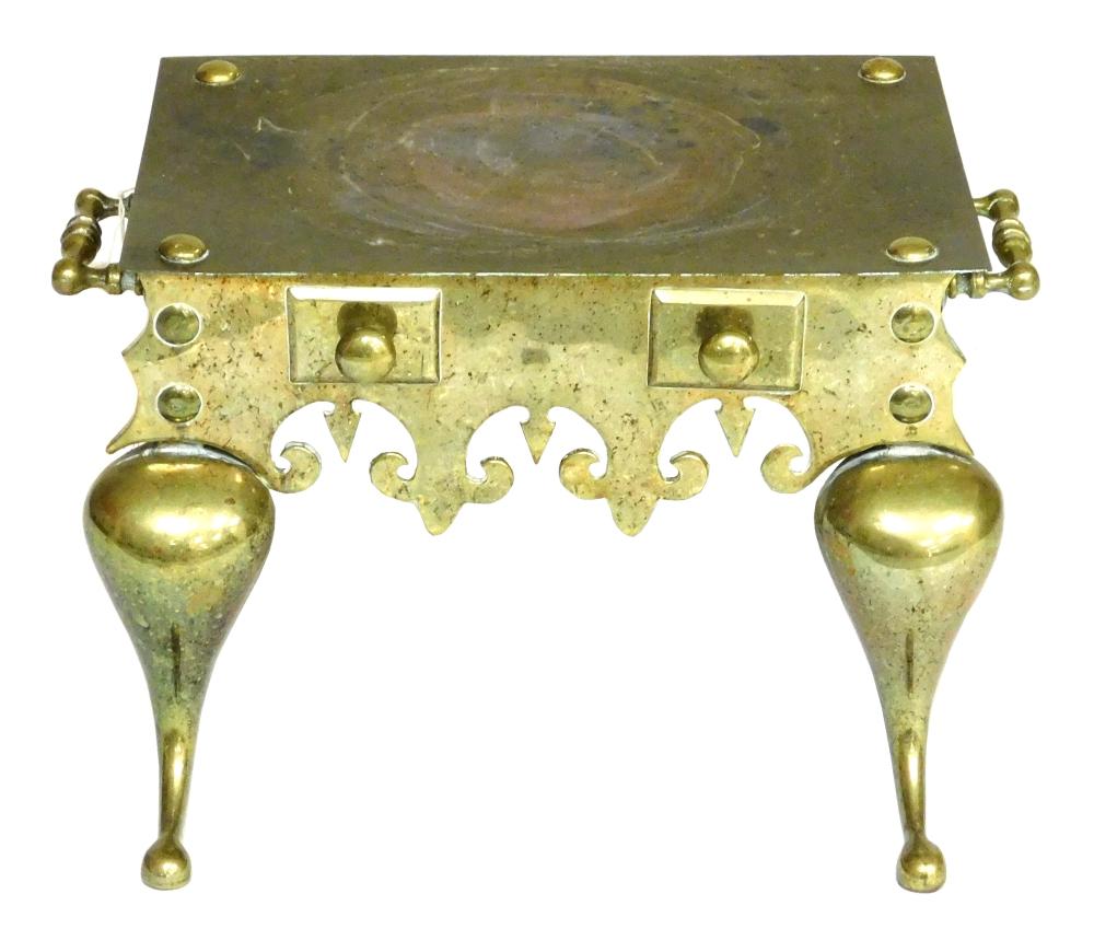 BRASS TRIVET, 18TH/19TH C., WITH