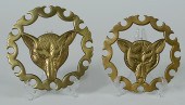 Brass Trivets with Fox Heads 2