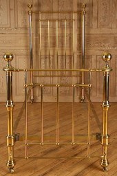 BRASS TWIN BED WITH BALL FINIA