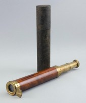 BRASS TWO-DRAW TELESCOPE 19TH