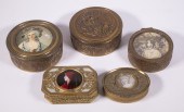 BRASS VANITY BOXES Group of (5
