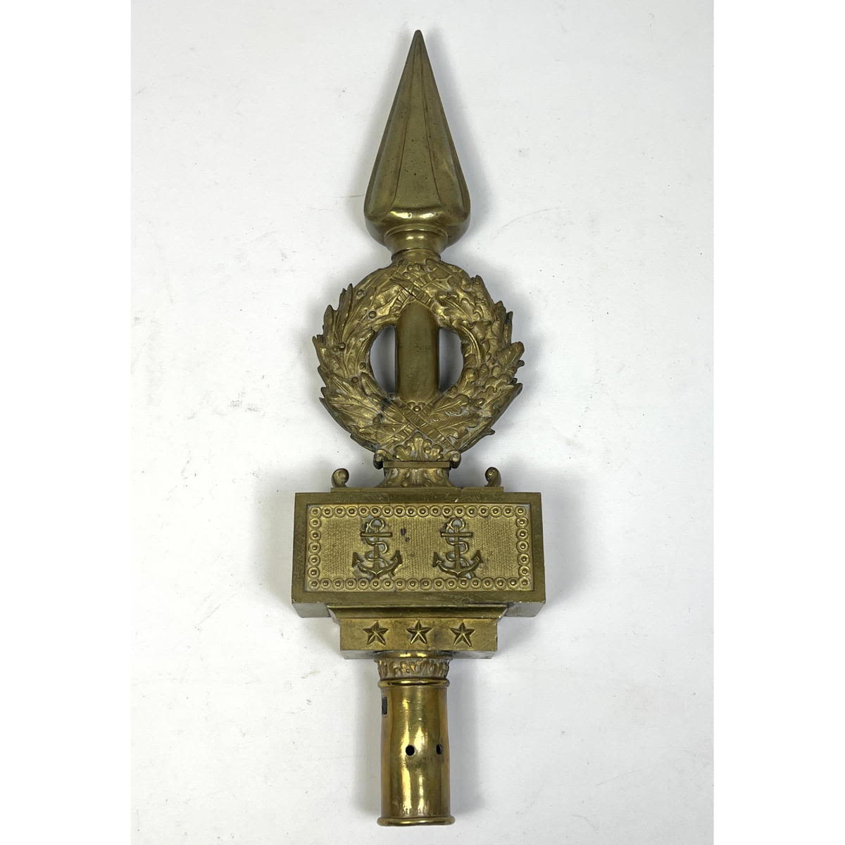 Brass Vintage Flag Pole Finial.