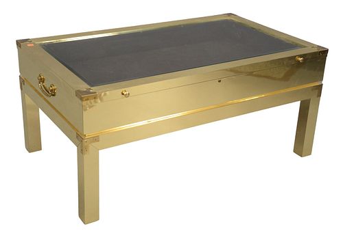 BRASS VITRINE COFFEE TABLE,