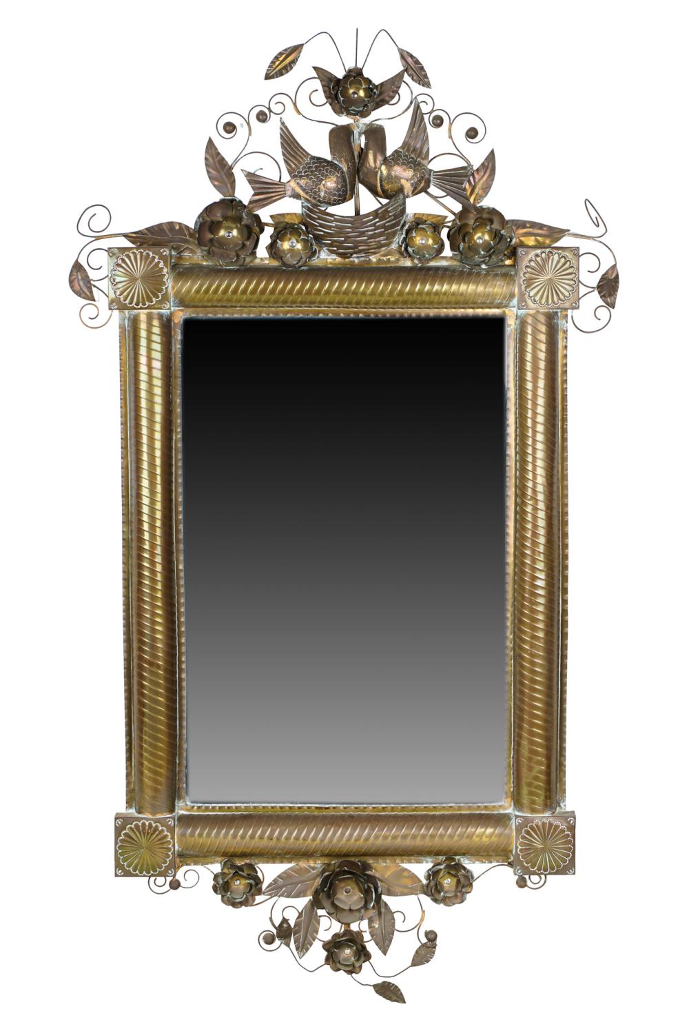 BRASS WALL MIRROR46 x 23 1/2 inches