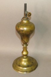 BRASS WHALE OIL LAMPca. 1840-1