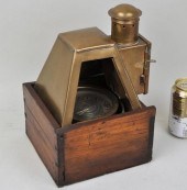 BRASS & WOOD SHIP GIMBAL COMPA