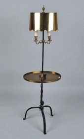 BRASS & WROUGHT IRON TWO-LIGHT