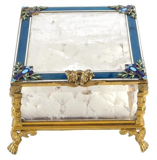 BRAZILIAN ROCK CRYSTAL JEWELRY BOX,