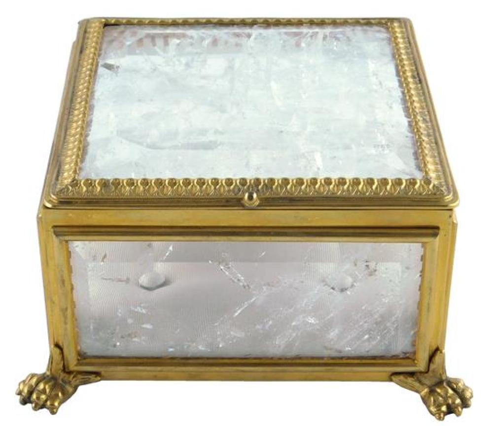 BRAZILIAN ROCK CRYSTAL JEWELRY BOX,