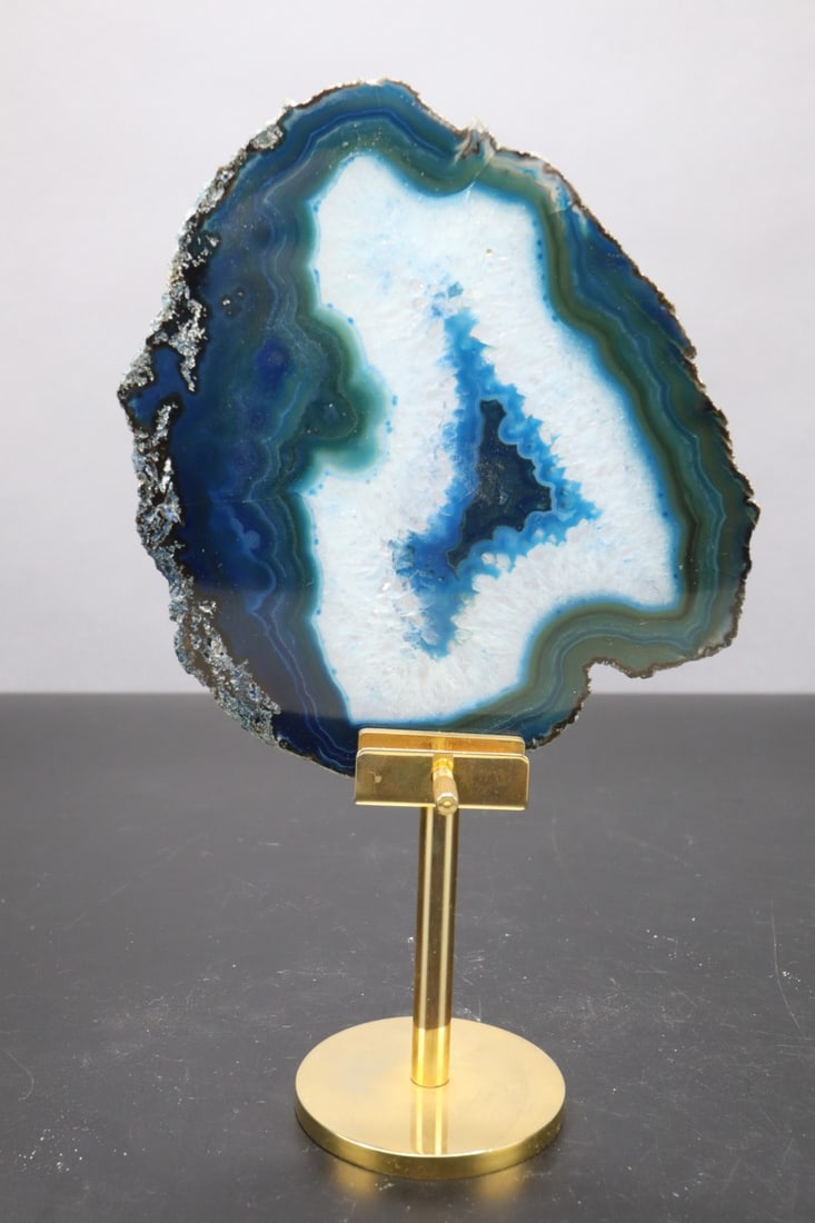 BRAZILIAN TEAL POLISHED AGATE GEODE