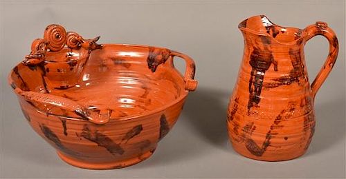 BREININGER POTTERY 1979 PITCHER AND