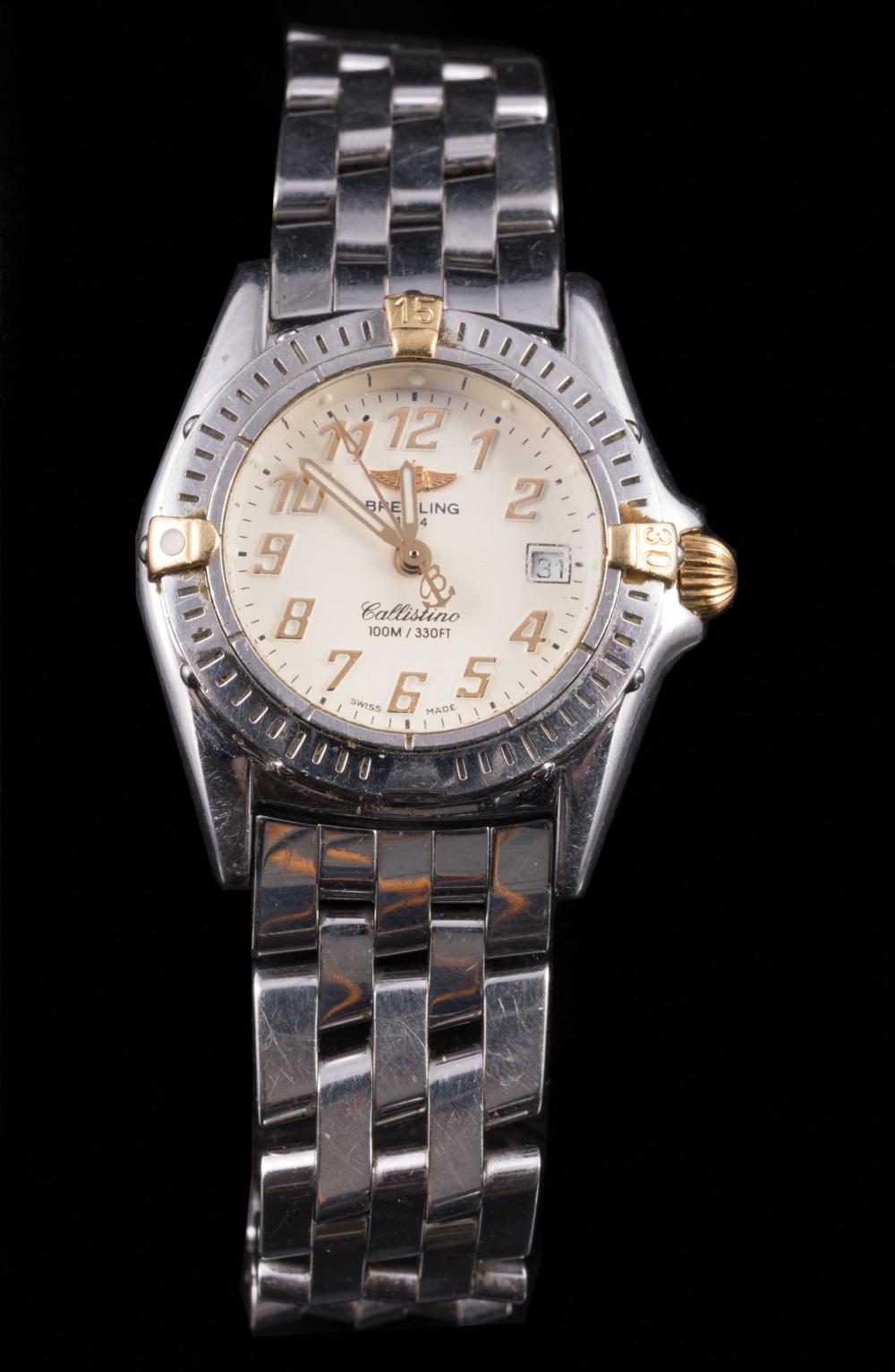 BREITLING STAINLESS STEEL AND 18