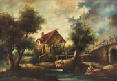 BREST (20TH C.) OIL PAINTING L