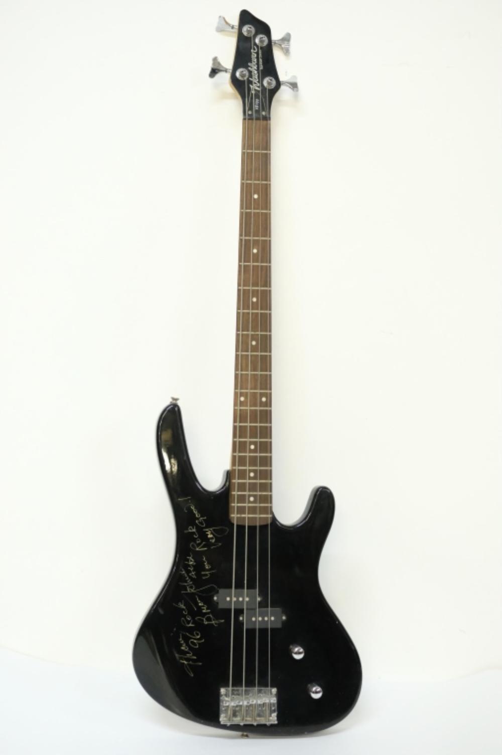 BRIAN JOHNSON SIGNED BASS GUITAR