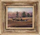 BRIAN SWEETLAND "COWS" OIL ON