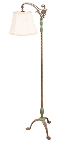 BRIDGE ARM FLOOR LAMP W RAMS HEAD