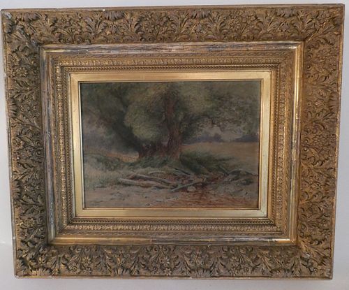 BRIDGHAM 1883 PAINTING OF TREEOil