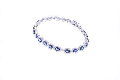 BRIGHT BLUE SAPPHIRE DIAMOND &