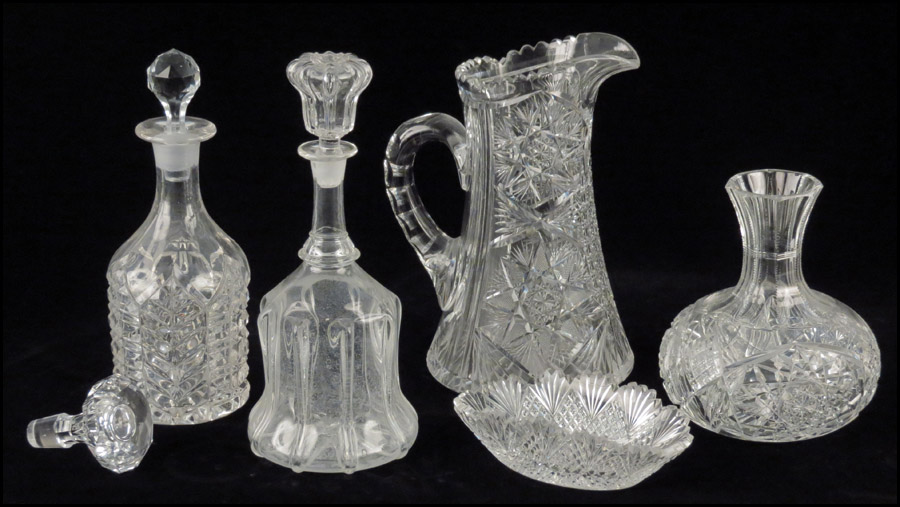 BRILLIANT CUT GLASS CARAFE.