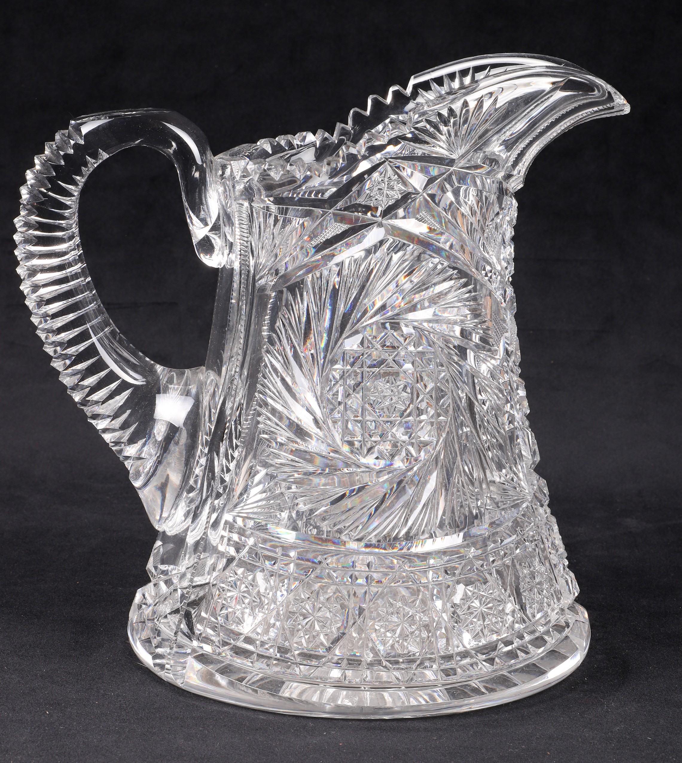 Brilliant cut glass pitcher,
