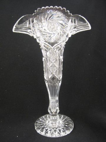 Brilliant Period Cut Glass Fan Vase