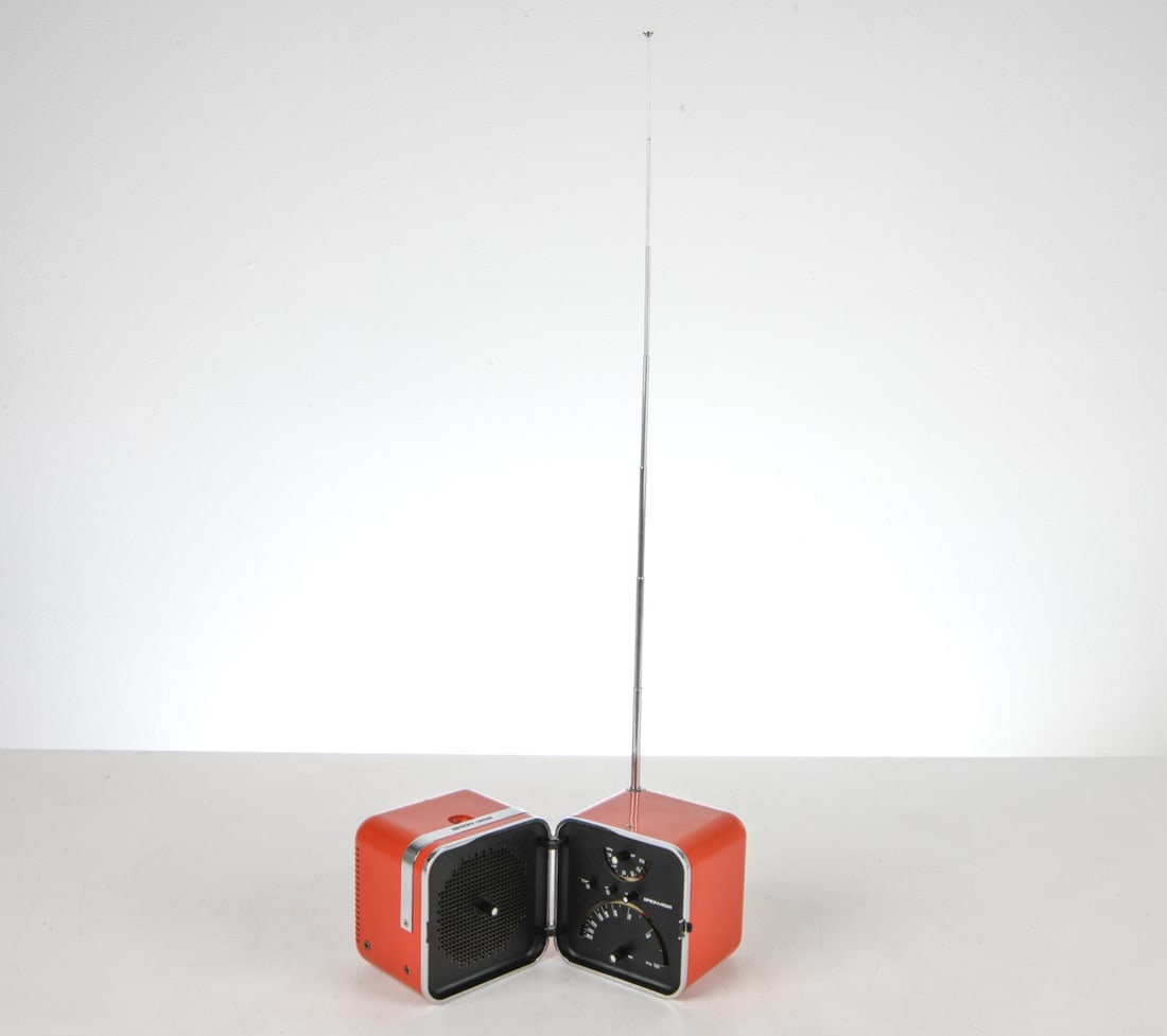 BRIONVEGA RADIO CUBO 'ORANGE SUN'