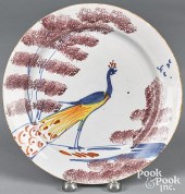 BRISTOL DELFT PEACOCK PLATE, C