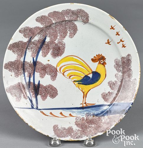 BRISTOL DELFT ROOSTER PLATE, CA.