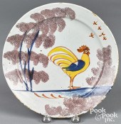 BRISTOL DELFT ROOSTER PLATE, C