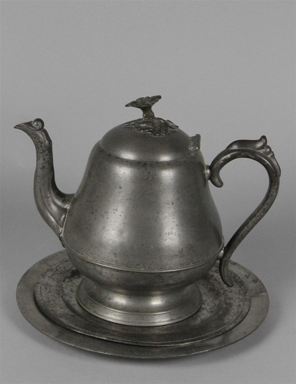 BRITANNIA METAL TEAPOT AND TWO