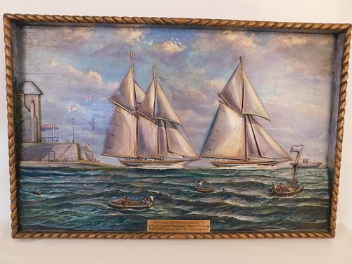BRITANNIA WOOD SHIP PLAQUEVintage