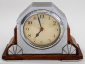 BRITISH ART DECO OAK AND CHROM