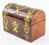 BRITISH BRASS MOUNTED WALNUT T