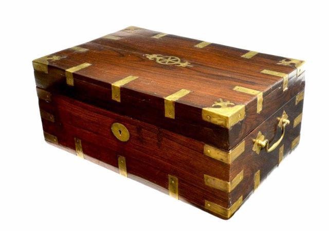BRITISH COLONIAL BRASS-BOUND FITTED