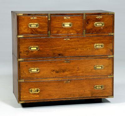 British mahogany campaign chest, in