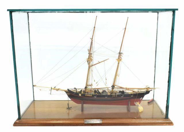 BRITISH MODEL SCHOONER SHIP IN