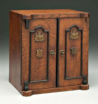 British oak smoking cabinet, two