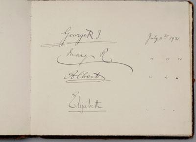 British Royal Family visitors book,