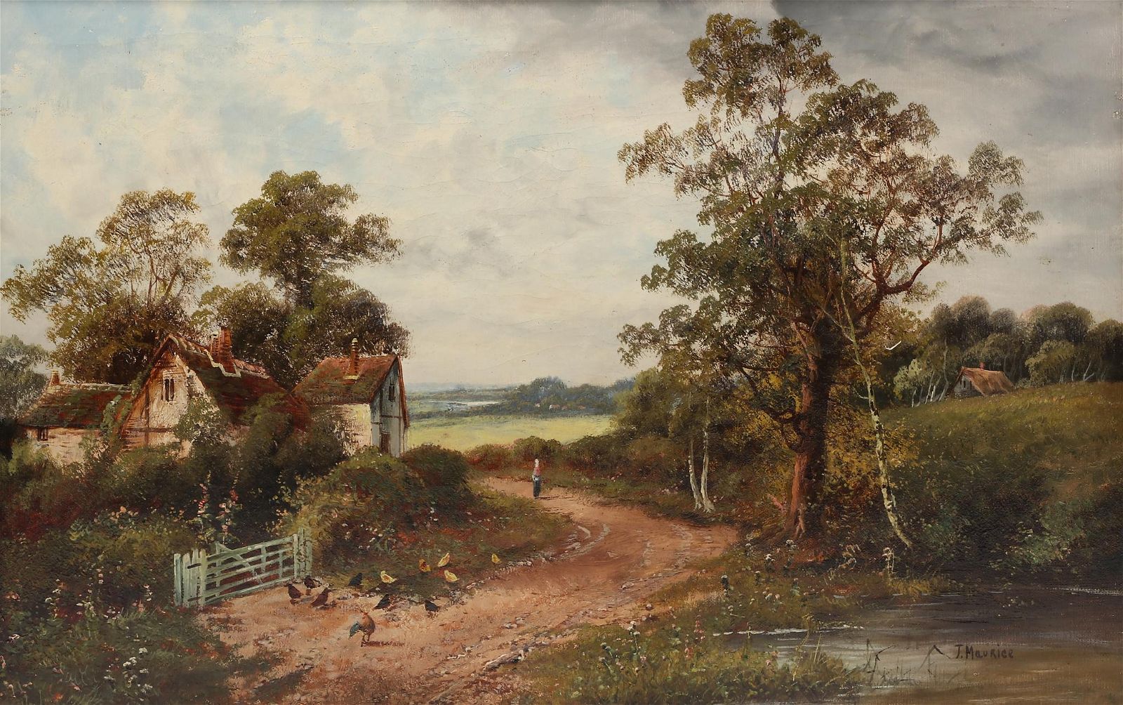 BRITISH SCHOOL, CHICKENS BEFORE A
