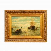 BRITISH SCHOOL, HARBOR SCENE O