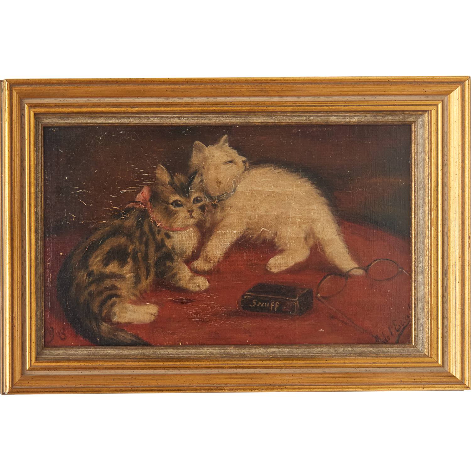 BRITISH SCHOOL, KITTENS PAINTING
